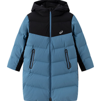 asics【安心羽绒】亚瑟士童装儿童冬季三防羽绒服2024舒适羽绒外套 1406蓝色 清洁度850-白鸭绒 170 cm 加厚充绒量207.5g