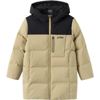 asics【安心羽绒】亚瑟士童装儿童冬季三防羽绒服2024户外羽绒外套 207卡其 清洁度850-白鸭绒 170 cm 加厚充绒量187g