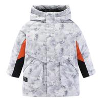 雪中飞 SNOWFLYINGkids童装儿童羽绒服冬季男童中长款迷彩字母印花羽绒服