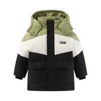 雪中飞 SNOWFLYINGkids童装儿童羽绒服冬季洋气男童中大童撞色拼接羽绒服