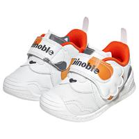 基诺浦（ginoble）儿童步前鞋 男女宝宝25春季软底透气婴儿鞋 可爱卡通学步鞋GB2388 白色/橘红/深灰 19.5 120mm 适合脚长116-124mm