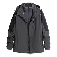 JEEP SPIRIT 吉普夹克男秋冬季防风外套男士三合一男装 灰色 XL