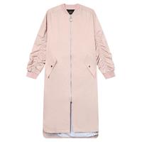 白鹿语 【时尚休闲中长款女式风衣】重工后背手工亮片水钻宽松春秋装外套
