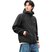 森马(Semir)外套男三防加绒2024摇粒绒连帽冬装宽松印花夹克百搭109724108110