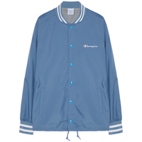 Champion【品牌】秋冬刺绣草写LOGO男式夹克外套棒球服条纹领口