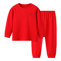 好孩子2024儿童A类家居服套装宝宝秋冬打底衣服男女童睡衣 正红 130