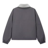 森马（Semir）外套女oversize插肩袖仿羊羔毛毛领冬季2024夹棉夹克109724108016 灰色调00322 M