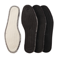 3AnGnI 羊毛保暖鞋垫加绒加厚防寒男女吸汗透气软毛毡棉鞋垫冬季 【3双装】黑色羊毛保暖款 42码