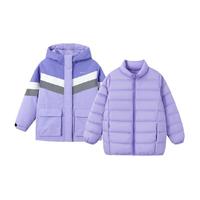 巴拉巴拉羽绒服女童秋冬装童装中大童加厚保暖外套两件套