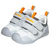 基诺浦（ginoble）婴儿学步鞋男女 25春季软底透气宝宝鞋子 儿童轻盈机能鞋GB2390 白色/浅灰/中灰 19.5 120mm 适合脚长116-124mm