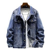 真维斯(JEANSWEST)牛仔外套男2025春季潮流夹克衫ins潮牌工装夹克男蓝色2XL