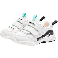 基诺浦（ginoble）学步鞋 春秋款1-5岁男女宝宝鞋子软底童鞋机能鞋GY1290 白色/黑色/丝兰绿 27.5 175mm 适合脚长176-180mm 175mm 脚长17.6-18cm