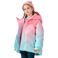 雪中飞 SNOWFLYINGkids童装儿童羽绒服女童冬季中大童渐变连帽羽绒服