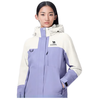 CAMEL骆驼女装天选铠甲机能冲锋衣男女三合一防水登山服2024秋冬外套 幻影黑/木黛色，女 XXL