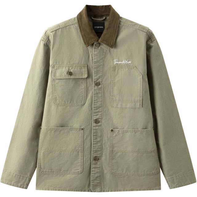 今日必买：gxgjeans 真五折！美式灯芯绒拼接巴恩风牛仔夹克 卡其色