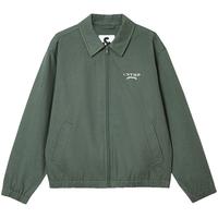 杰克·琼斯（JACK&JONES）25年男装春秋款外套男多色商务休闲夹克翻领100%纯棉行政夹克短款 E03百里香绿 2XL