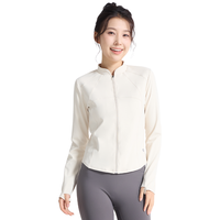 361°瑜伽外套女长袖修身显瘦前拉链开衫高弹跑步服骑行运动外套