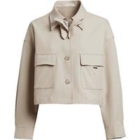 红袖奥莱春季女装港风复古截短式单排扣翻领外套 浅蜜色0A1 M