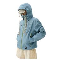 瞬时山野Monterest空山雨户外C6防泼水登山夹克压胶外套冲锋衣女 芥岚灰 L （WL）