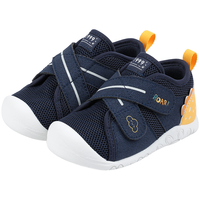 江博士春季男女婴童舒适透气潮流运动宝宝步前鞋 休闲儿童鞋 深蓝/黄 19 脚长约10.7-11.3