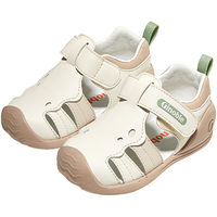 基诺浦 宝宝学步鞋25夏季软底透气凉鞋 8-18个月男女儿童机能鞋GB2429 象牙白/米色 18 110mm