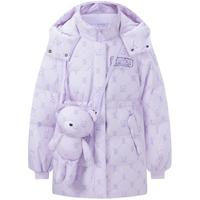 波司登奥莱羽绒服中长款连帽女童可爱熊娃外套T30145162AE