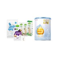 Wyeth【超级桶】惠氏蓝钻2段350g+小皮婴儿米粉25g+西梅苹果泥100g