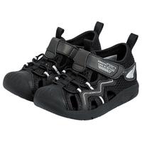 江博士夏季男女童舒适运动风宝宝学步鞋透气幼儿童鞋潮流海贝壳包头凉鞋 黑色 25 码脚长约15.2-15.7