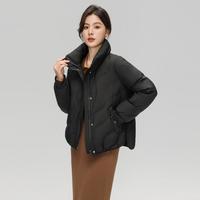 经典百搭秋冬时尚简约防风保暖大方立领简约大气女式短款羽绒服