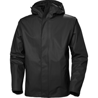 HellyHansen Helly Hansen 男士苔藓连帽防水防风雨衣夹克 黑色 L