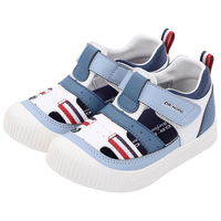 江博士夏季男女童透气休闲儿童凉鞋 1-3岁宝宝学步鞋 轻便幼儿童鞋 米/蓝 25 码脚长约15.2-15.7