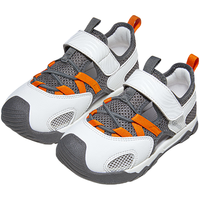 基诺浦 儿童学步鞋25夏季透气凉鞋18个月-5岁宝宝机能鞋山行系列GW1760 中灰/亮白 22.5 140mm 适合脚长136-145mm