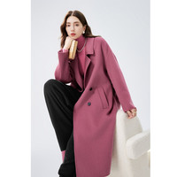 秋水伊人复古双排扣全羊毛长款大衣2024冬新款女气质双面毛呢外套