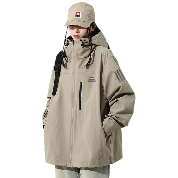 春季美式女款山系户外连帽设计夹克宽松经典运动外套