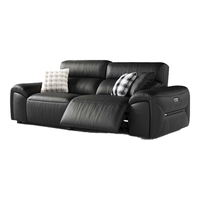 林氏家居大黑牛真皮沙发客厅2025年零靠墙黑色电动沙发G289 头层牛皮|左电动|2.46m黑茶色