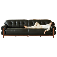儒黛黑糖云朵皮艺沙发头层皮法式中古2.75米双电机可视面真皮