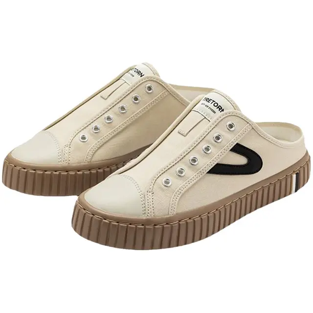 特惠 刘宇宁款TRETORN帆布鞋男女一脚蹬秋冬懒人半拖板鞋