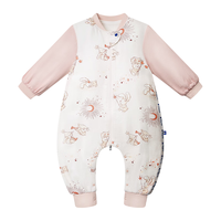 babycare 新生婴儿秋冬舒暖分腿睡袋防惊跳防踢包被魔法兔-厚夹棉-100码