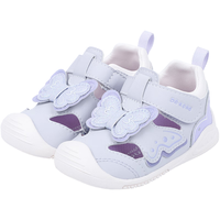 江博士春季女童休闲透气轻便步前鞋 紫色蝴蝶公主儿童鞋 紫色 19 脚长约10.7-11.3
