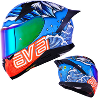 AVA摩托车头盔男女双镜片全盔四季机车个性大尾翼国潮夏季G318 G318国潮醒狮【透明镜片】 L(57-58头围)