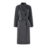 秋水伊人 【程潇同款高光大衣】25年冬季绵羊毛气质立领系带毛呢外套