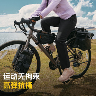 探路者软壳裤户外徒步登山防风防泼水加绒运动长裤  黑色女 XL