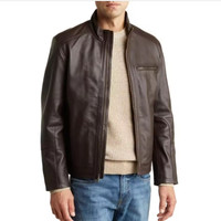 COLE HAAN 歌涵 男士 机车风真皮夹克 二色可选