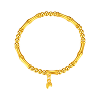 中国珠宝黄金手链女足金节节高升竹节手串手链 竹节手链约2克