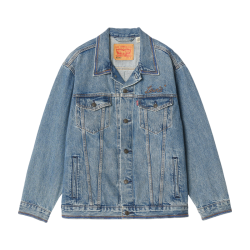 Levi's 25年秋冬男士美式复古水洗做旧休闲牛仔夹克外套 浅蓝 M