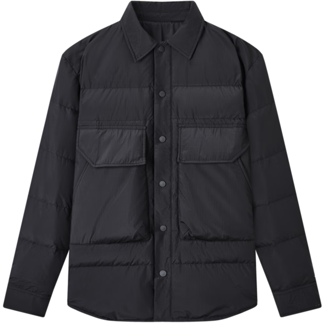 gxgjeans 美式大口袋翻领短款羽绒服 黑色