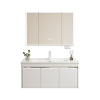 意洁利不锈钢浴室柜组合蜂窝铝洗漱台陶瓷一体洗脸盆加深海洋盆洗手盆柜 N909-