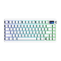 狼蛛 NOVA75三模gasket结构全键热插拔办公10000mAh长续航 月光白-三模4000mAh