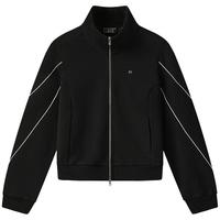 FILA 女装运动外套女士时尚休闲宽松舒适简约百搭立领针织长袖上衣