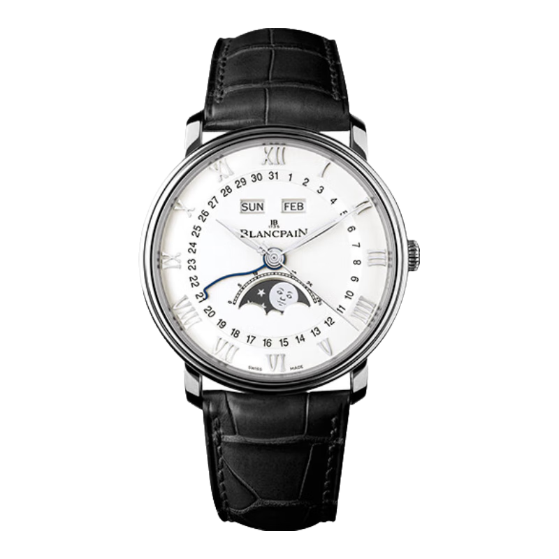 宝珀（blancpain）瑞士手表 经典系列 男士手表自动机械腕表 6654-1127-55B 白色